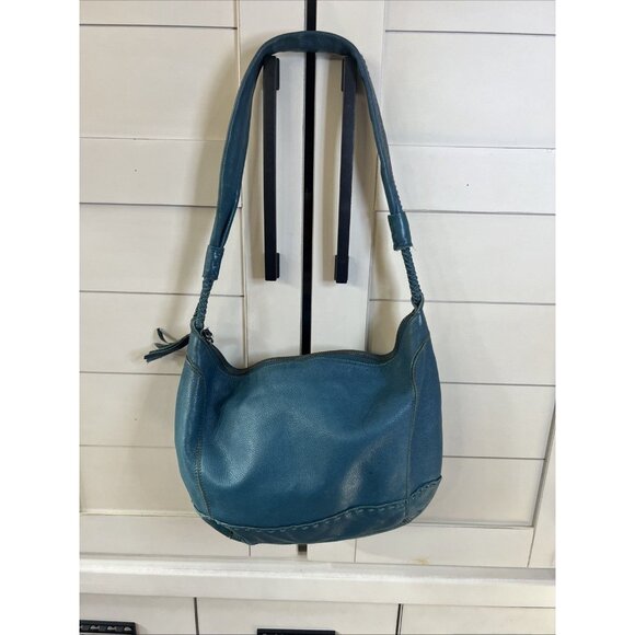The Sak Blue Leather Shoulder bag, fashion designer bag - Picture 4 of 15